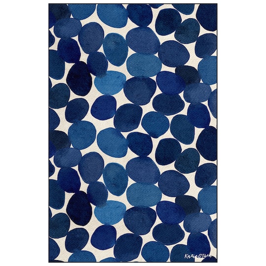 Empire Art Direct 5ft. x 7.5ft. Smooth Stones I B Circles Tapis D'Art Washable Area Rug